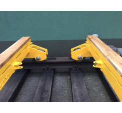 WÓZEK DO TRANSPORTU SZYN I PODKŁADÓW KTR-15 10T NA TOR 1435mm (na kołach stalowych fi-300)