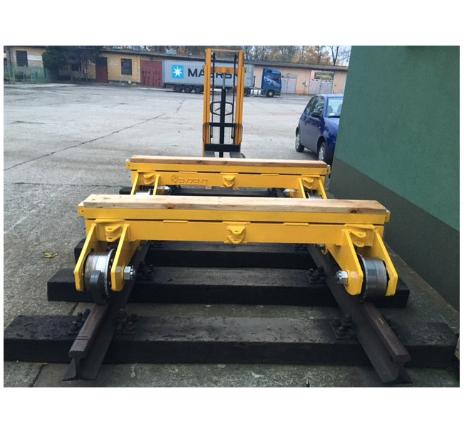 WÓZEK DO TRANSPORTU SZYN I PODKŁADÓW KTR-15 10T NA TOR 1435mm (na kołach stalowych fi-300)