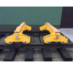 WÓZEK DO TRANSPORTU SZYN I PODKŁADÓW KTR-15 10T NA TOR 1435mm (na kołach stalowych fi-300)