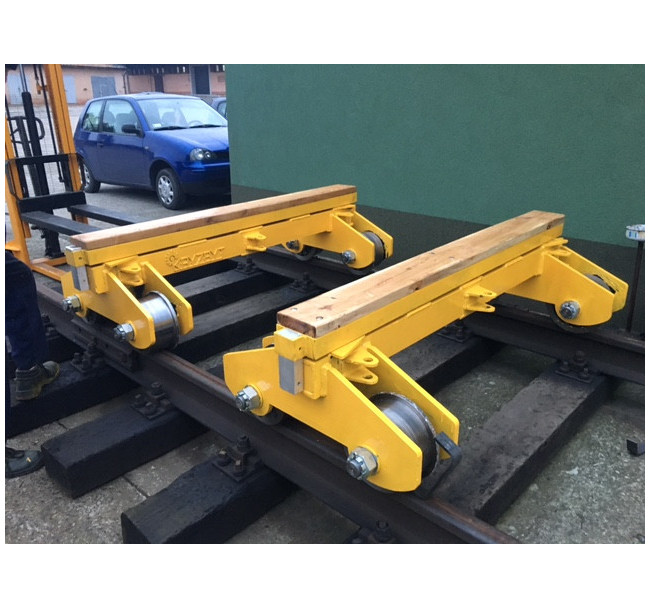 WÓZEK DO TRANSPORTU SZYN I PODKŁADÓW KTR-15 10T NA TOR 1435mm (na kołach stalowych fi-300)