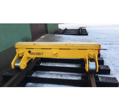 WÓZEK DO TRANSPORTU SZYN I PODKŁADÓW KTR-15 10T NA TOR 1435mm (na kołach stalowych fi-300)