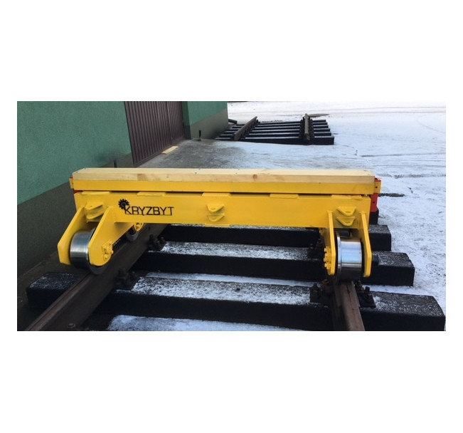 WÓZEK DO TRANSPORTU SZYN I PODKŁADÓW KTR-15 10T NA TOR 1435mm (na kołach stalowych fi-300)