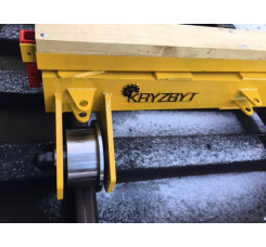 WÓZEK DO TRANSPORTU SZYN I PODKŁADÓW KTR-15 10T NA TOR 1435mm (na kołach stalowych fi-300)