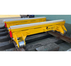 WÓZEK DO TRANSPORTU SZYN I PODKŁADÓW KTR-10 5T NA TOR 1435 mm  (na kołach stalowych fi-200)